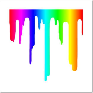 Rainbow Paint Drip Posters and Art